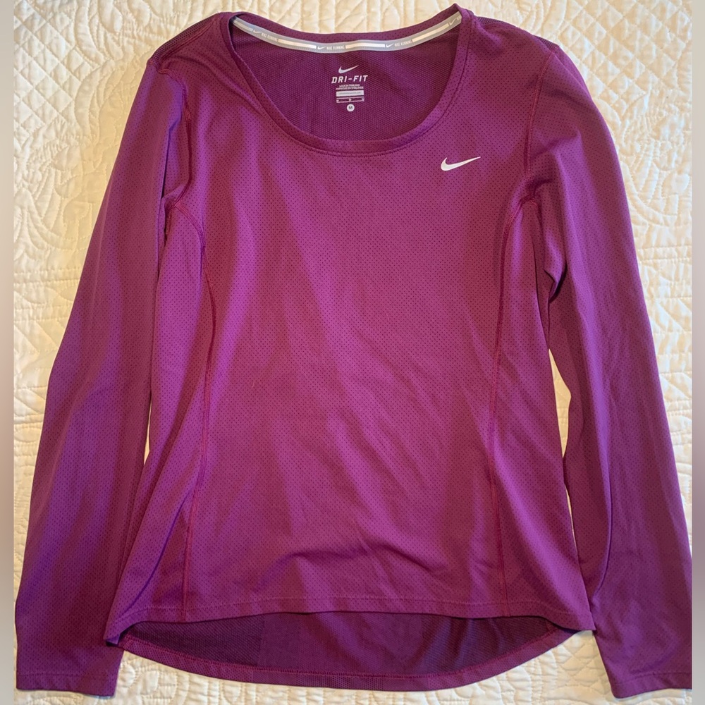 Nike Women's Dri-FIT Purple Long Sleeve Tee